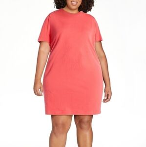 Time and Tru Women's Cotton T-Shirt Dress with Short Sleeves